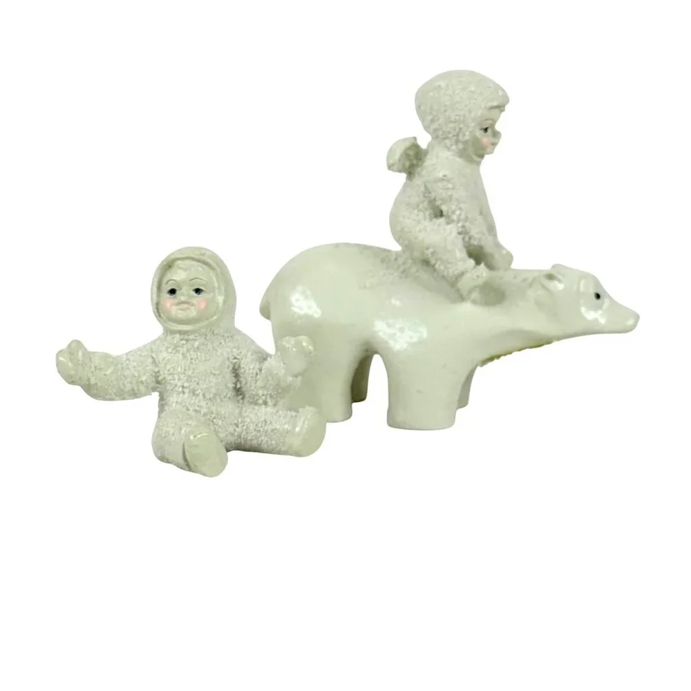Dept 56 Snowbabies Miniatures Polar Bear Express Handpainted Pewter Figurine Box